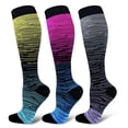 thumbnail image 6 of sunsanly 1 Pair Compression Stockings Comfortable Gradient Color Good Breathability High Elasticity Wear Resistant Foot Protector Moisture Absorption Men Women Knee High Sports Socks Daily Wear, 6 of 8