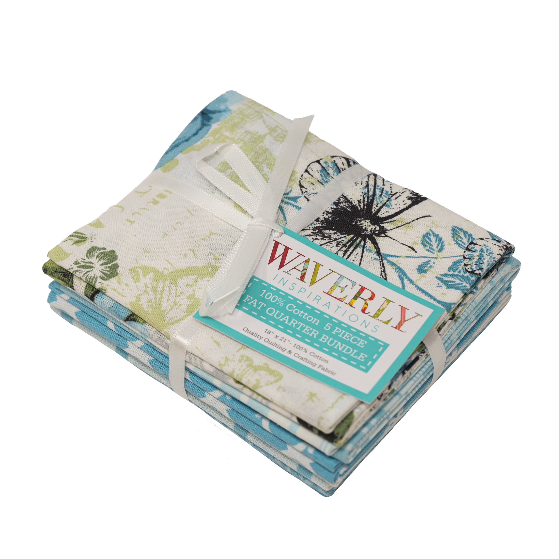 (4 pack) Waverly Inspirations, 100% Cotton, Sewing & Crafting, Riviera Fabric Bundle, 21 x 18, 5Pcs