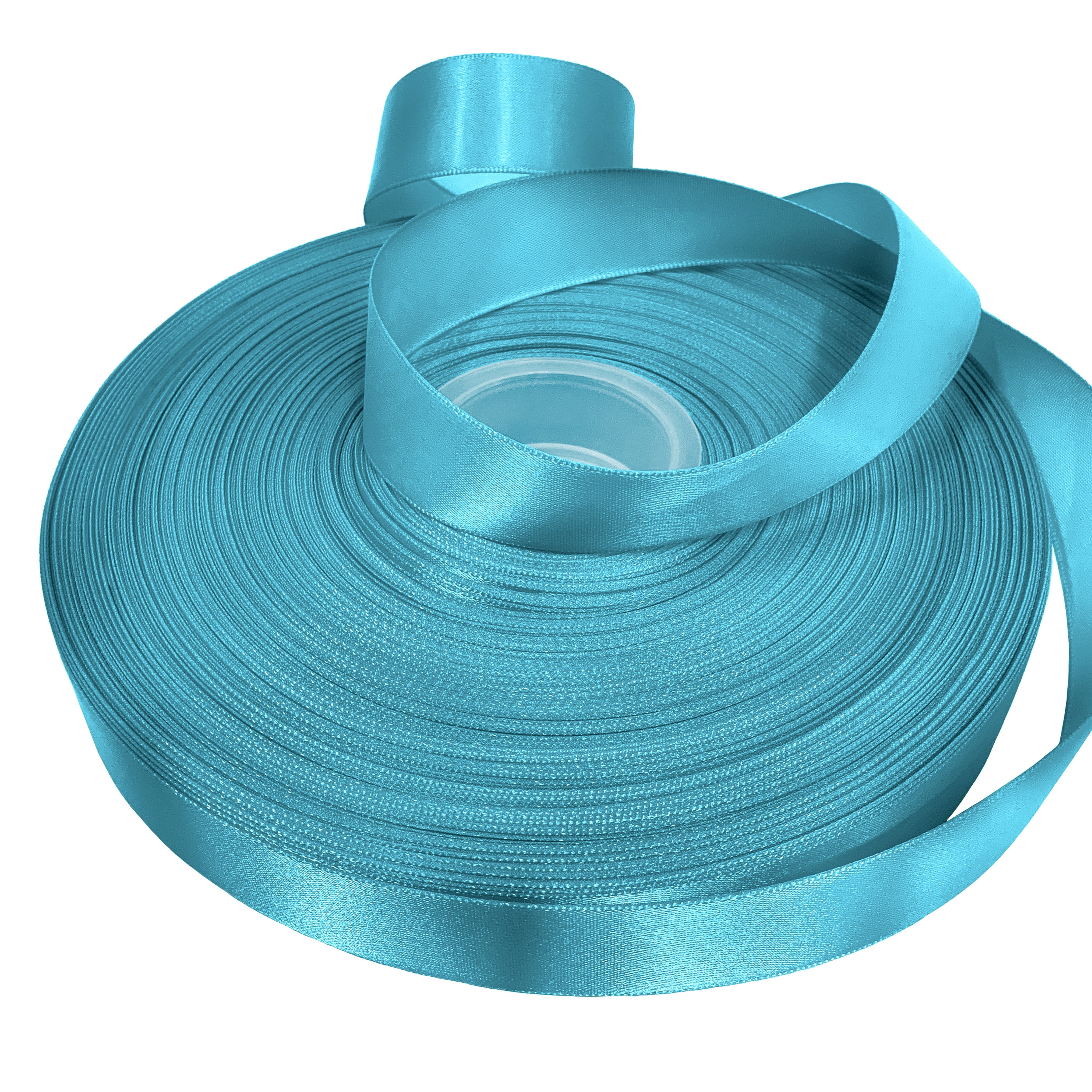 Turquoise Double Faced Satin Ribbon for Crafts, 7/8" x 100 Yards by Gwen Studios