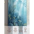 thumbnail image 6 of Summer Ocean Sheer Curtains 2 Panels Set Nautical Watercolor Sea Coral Seaweed Fish Marine Life Sheer Window Curtains Light Filtering Rod Pocket Voile Drapes for Bedroom Living Room 52"X84", 6 of 8