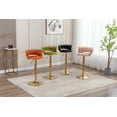 thumbnail image 4 of Guyou Modern Swivel Bar Stools Set of 2, Velvet Adjustable Counter Height Barstools with Woven Curved Back and Golden Base, Kitchen Island Bar Chairs for Pub Kitchen Island Restaurant, Orange, 4 of 9