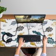 thumbnail image 4 of Long Mouse Pads for Desk,Colorful Dinosaurs Eggs Leaves Pattern Desk Mats on Top Of Desks, Desk Mouse Pad Extra Large with 3mm Non-Slip Base and Stitched Edge for Gaming,Office,Work,Home 47.3"x23.6", 4 of 6