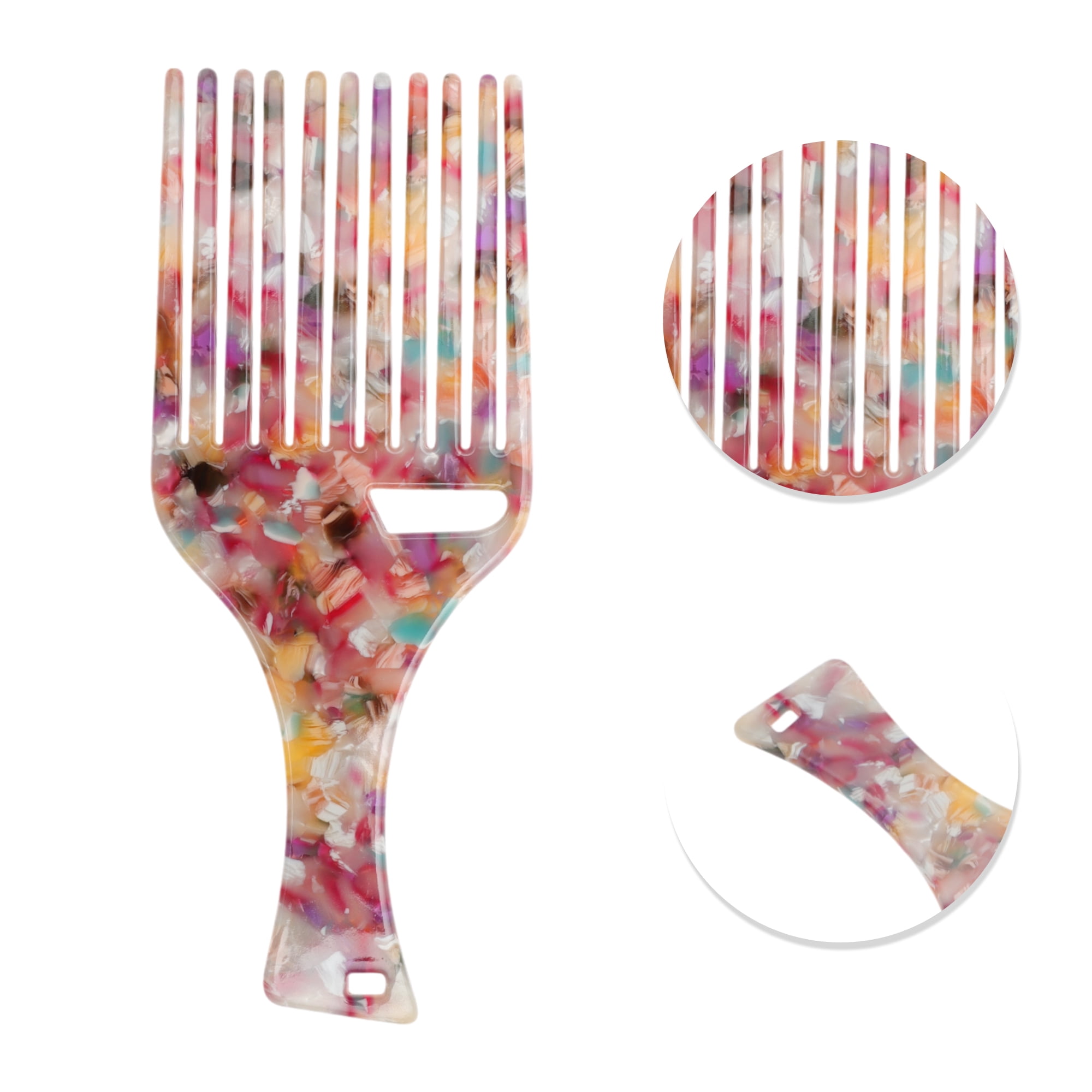 Unique Bargains 1 Pc Long Handle Hair Insert Comb for All Hair Types Styles Colorful