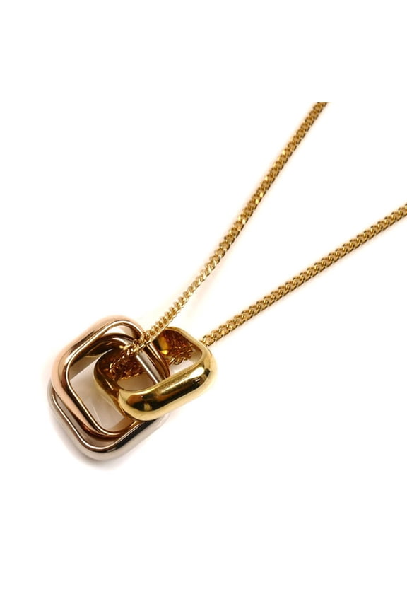 Pre-Owned CARTIER 18K Yellow Gold/Pink/White Trinity Cushion Necklace B7224955,... (Good)