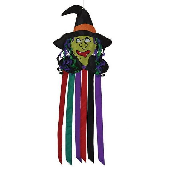 Scary Witch Head Holiday 40 Inch Outdoor Fabric Halloween Windtail