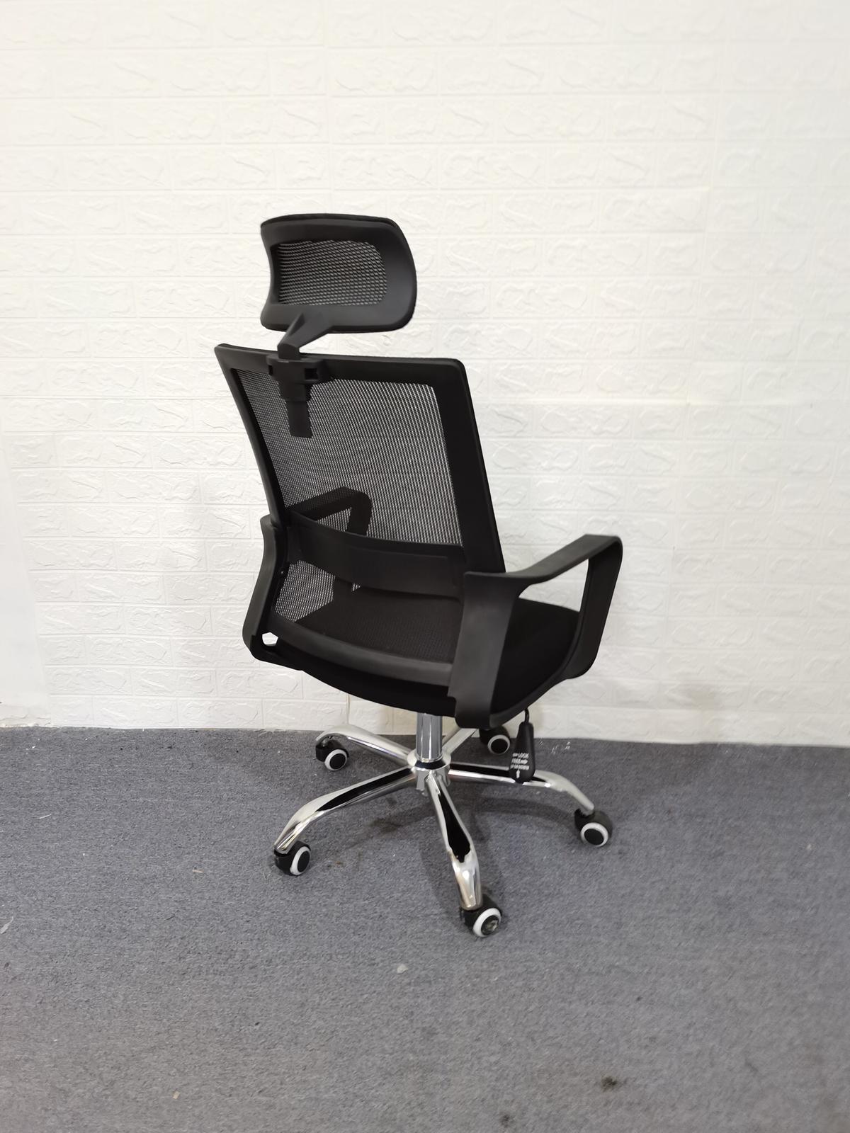 Ergonomic Mesh Office Chair, High Back Desk Chair - Adjustable Headrest and Height, Fixed Armrest -  Tilt Function, Comfortable Back Support and Roller Wheels, Swivel Computer Task Chair - image 5 of 5