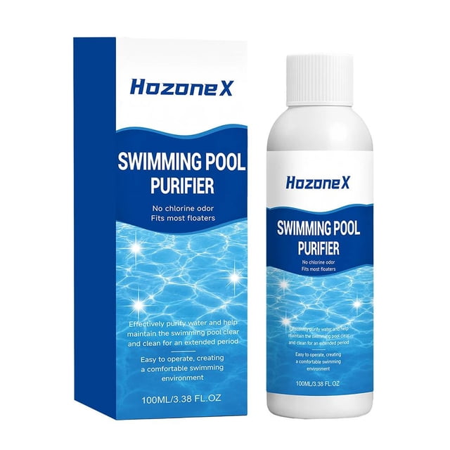 Lttoisl Hozonex Swimming Pool Purifier Liquid & Water Clarifier, Crystal Clear Solution for Inground & Above Ground Pools, Removes Cloudiness & Algae, Long-Lasting Treatment