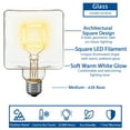 thumbnail image 2 of Novelty Lights Warm White Square LED Patio Light Bulb, 3.75 Inch X 3.75 Inch, 5 Watt, 2 of 5