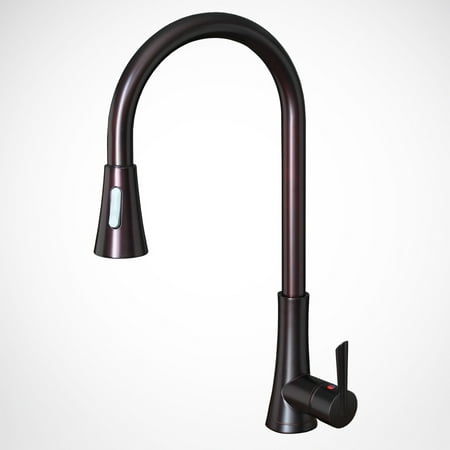Contemporary Oil Rubbed Bronze Kitchen Sink Faucet Single Hole Handle Pull
