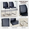 thumbnail image 3 of ACSTEP Modern Bar Stool, Kitchen Stool Chair,Suede Cushions and Sliver Metal Legs, Set of 2, Black, 3 of 8
