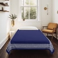 thumbnail image 4 of Navy Blue Geometric Tapestry for Bedroom Wall Hanging Tapestry, White Greek Key Farmhouse Ceiling Backdrop Tapestries Poster Blanket Wall Decor for Teens Room Living Room Dorm 39" x 59", 4 of 8