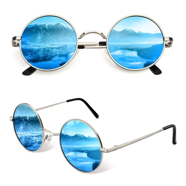 Anteojos de Sol CGID E01 Polarizados con Espejo Azul 48 mm Redondos