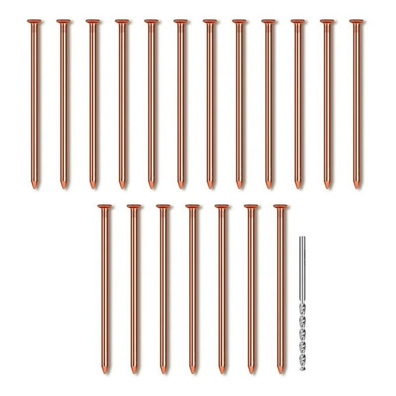 HOT 25Pcs Copper Nails, 3.14 Inch Long Pure Nails Bulk with Drill Bit, Remove Stake Hardware for Trees