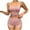 Pink, variant on Ltctricy Women's 2 Piece Pajama Sets Soft Sleeveless Cami Crop Tops and Shorts Slim Lounge Outfits Sleepwear