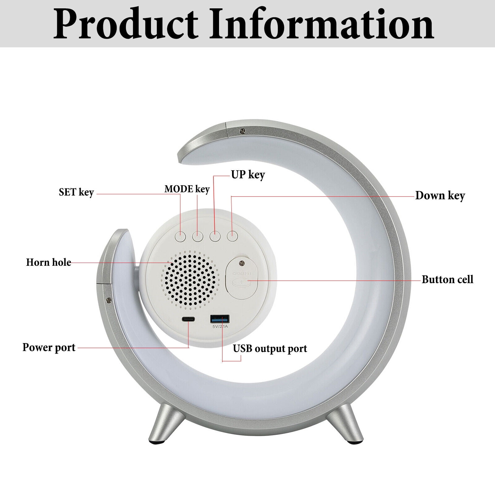 Family Children's Room Round Bedside Night Light Wireless Bedside Lamp Atmosphere LED Lamp with Bluetooth Speaker & Alarm Clock Night Light Bedroom Night Lamp