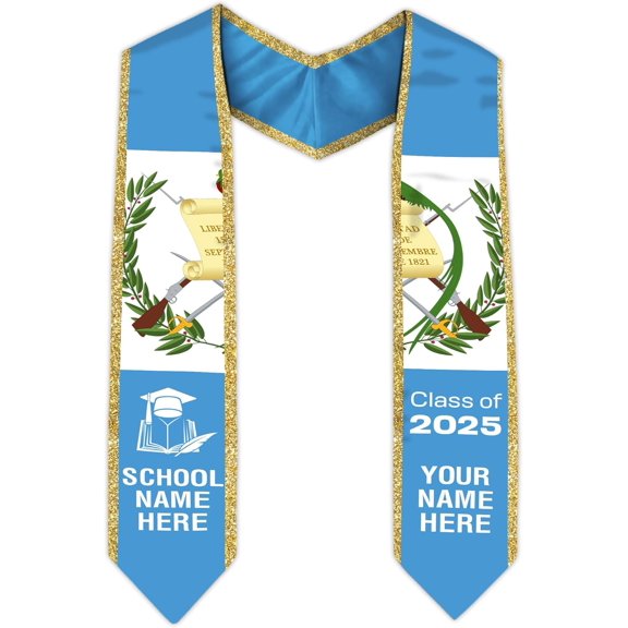 Custom Guatemalan Graduation Sash Custom Guatemalan American Flag Graduation Sash 2025 Guatemala Graduation Stole