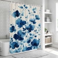 thumbnail image 6 of Blue Spring Floral Bathroom Shower Curtains with 12 Hooks Polyester Waterproof Shower Curtain for Stalls and Bathtubs Vintage Botanical Garden Flower Decorative Bathroom Privacy Curtain 36x72 Inches, 6 of 9