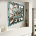 thumbnail image 4 of THE GEARS CLOCK Wall Clock with Real Moving Gears AM-LI_ 24 in Square Aqua-Green, 4 of 10
