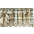 thumbnail image 4 of Ambesonne Cottagecore Window Valance, Beige Tone Bows Plaid, 54" X 18", Almond Green Eggshell, 4 of 5