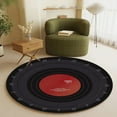 thumbnail image 5 of Qiweii Music Record Black Round Area Rug for Bedroom Bathroom Living Room Study Playing,Non-Slip Floor Mat Carpet Home Decor Rugs, 3' Diameter, 5 of 6