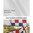 thumbnail image 6 of 4th of July RV Awning Sun Shade Screen 9'X7' Gnome Holding American Flag Balloon Mesh Sunscreen Check Plaid Awning Shade Screen with Zipper UV Blocker Completed Kits for RV Motorhome Camper, 6 of 7
