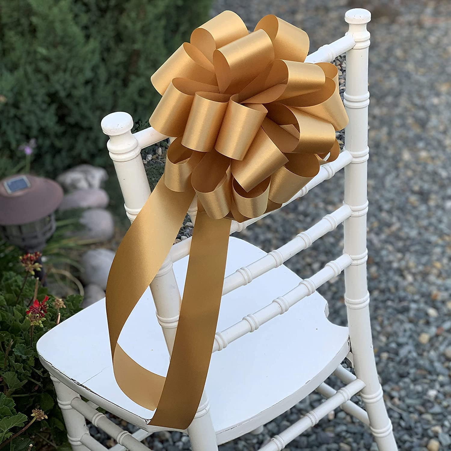 Big Decorative Gold Ribbon Pull Bows with Tails - 9" Wide, Set of 6, Christmas, St. Patrick's Day, St. Paddy's Day, Gift Wrapping, Wreaths, Bows, Present