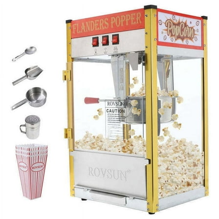 Commercial Popcorn Machine Maker Popper Countertop Style 8-Ounce Kettle 32 Cups