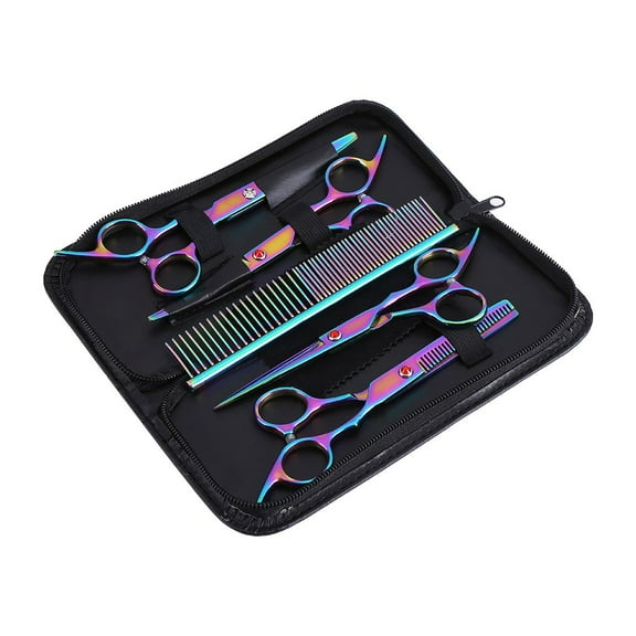 Tebru Dog Grooming Scissors, Pet Shears, Pet Grooming Scissors Kit Dog Cat Hairdressing Shears Set Cutting Thinning Haircut Tools
