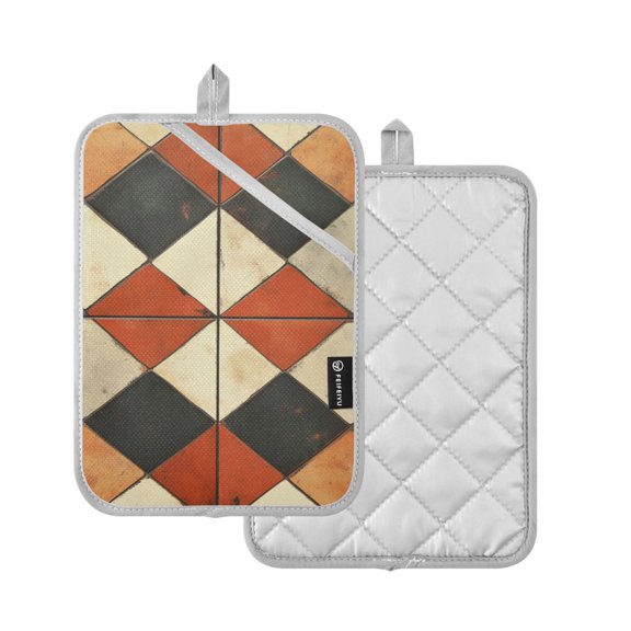 Yayeee Pot Holders Kitchen Heat Resistant with Pocket 7"x9.8" Cotton Oven Cooking Hot Pads, Checkered Pattern