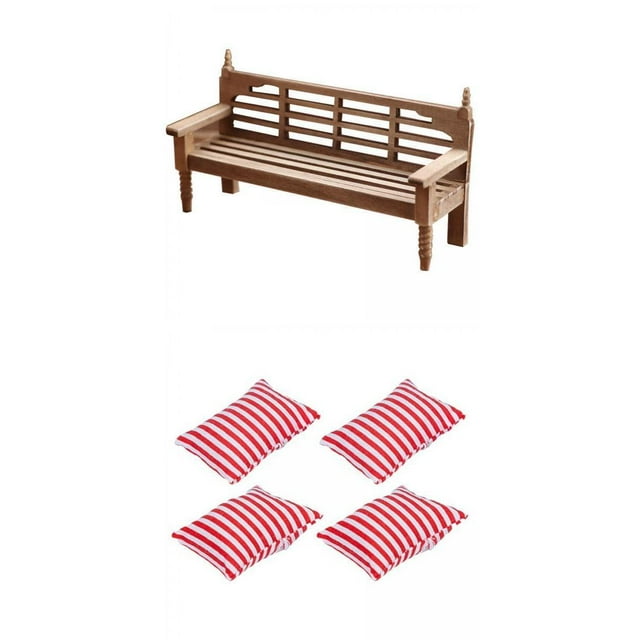 1:12 de Madera para Patio Y Cojín Regalo para Niños Juego de Imaginación