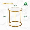 thumbnail image 2 of Resenkos 16 Inch Marble Top Round Side Table with Golden Metal Frame for Living Room Bedroom-Set of 2, Nightstand Small Side Table, End Table for Bedroom Living Room, 2 of 8