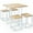Natural Wood + White, variant on Costway 5pcs Dining Set Compact Dining Table and 4 Stools Metal Frame Nature