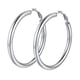 thumbnail image 1 of Pendiente de aro de plata PROSTEEL para mujeres y niñas 60 mm Pendientes gruesos redondos de Acero inoxidable, 1 of 9