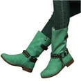 thumbnail image 4 of jsaierl Women Fashion Shoes Retro Western Boots Casual Warm Low Heels Mid-calf Boots, 4 of 6