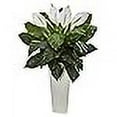 thumbnail image 3 of Nearly Natural 6361 3 ft. Spathifyllum Artificial Plant in White Tower Planter, 3 of 3