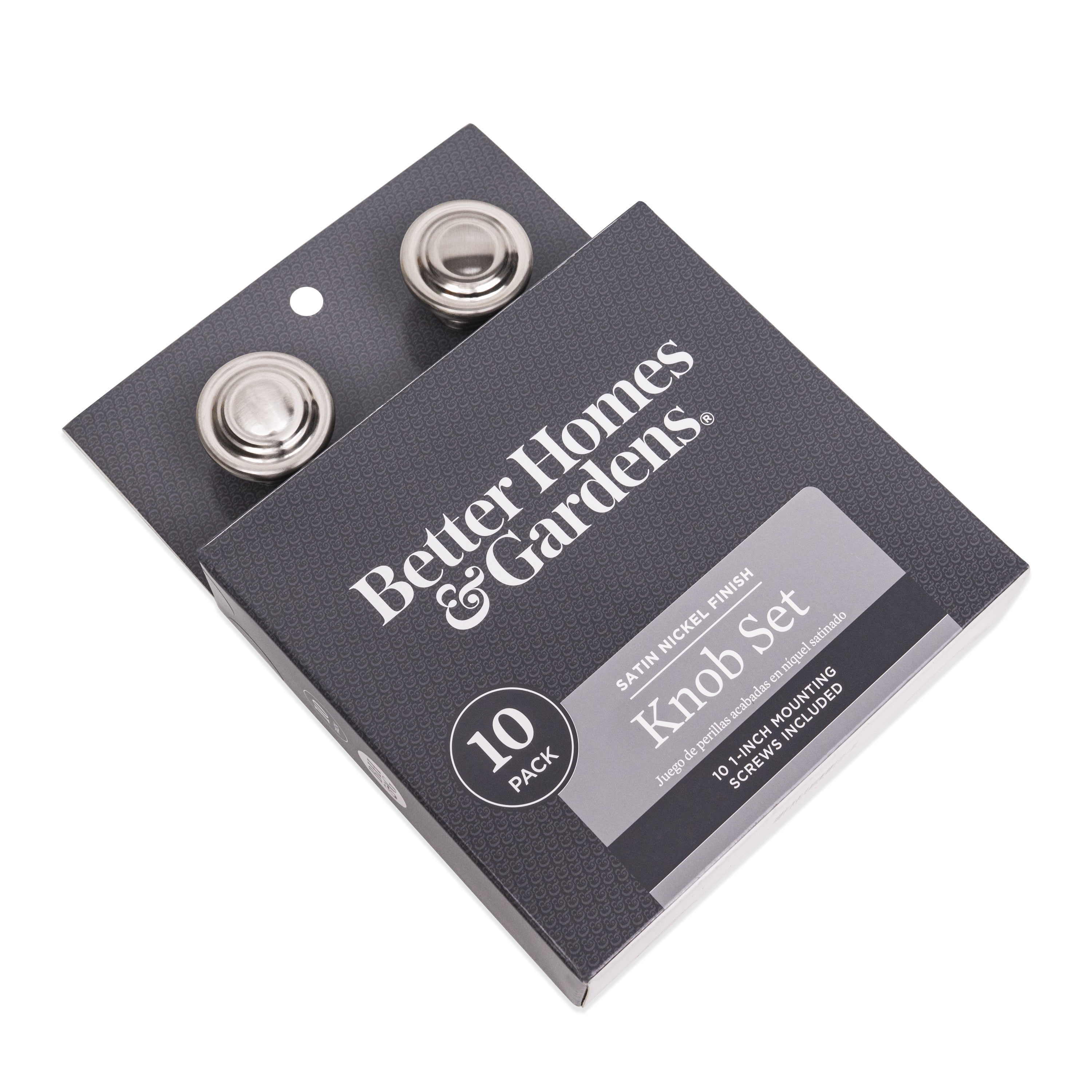Better Homes & Gardens 1-5/16" (33mm) Turned Knob, Satin Nickel, 10 Pack
