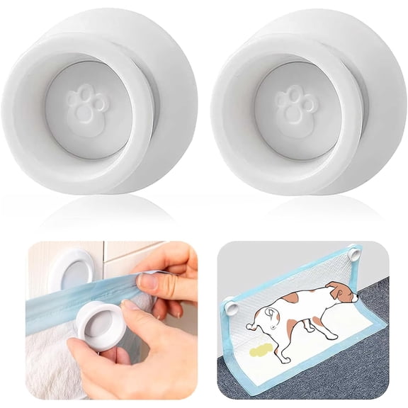 (4-) Potty Pad Holder Compatible with Any Size of Puppy Pee Pads for -Lifting Marking Dogs, Will Flat Surfaces - White