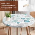 thumbnail image 5 of Nautical Coral Teal Sea Turtle Fitted Round Tablecloths Table Covers 45"-54",Waterproof Table Cloth for Kitchen Holiday Party Tables Decor, 5 of 9