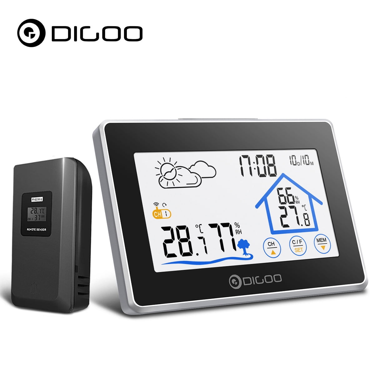 Details about   Digital Weather Station with Wireless Indoor and Outdoor Thermometer Hygrometer 