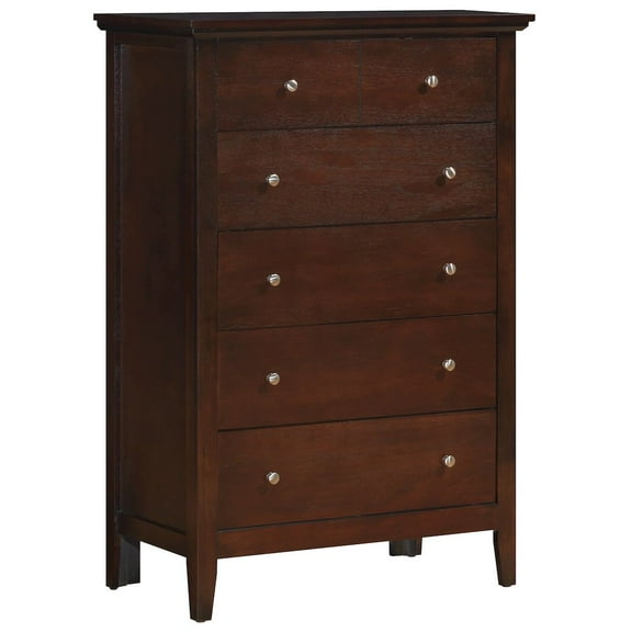 Glory Furniture Hammond 5 Drawer Chest in Cappuccino