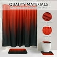 thumbnail image 5 of Dznils Black and Red Ombre Shower Curtain Set with Rug, 16pc Modern Bathroom Decor Set, 72" x 72", 5 of 11