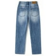 thumbnail image 2 of KIDSCOOL SPACE Big Boys Jeans,Kids Elastic Band Inside Ripped Denim Pants,Light Blue,8-9 Years, 2 of 6