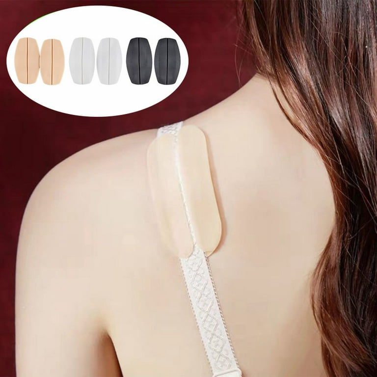 zttd 3 pairs shoulder pads for women soft silicone bra strap cushions  holder hole silicone bra strap cushions holder non slip shoulder protector  pads 