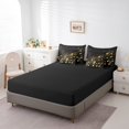 thumbnail image 4 of Golden Musical Notes Comforter Set 7 Piece Bed in a Bag Twin,Glitter Dots Bedding Sets Starry Sky Backdrop Sheet Set with Comforter,Music Theme Bed Set, 4 of 6