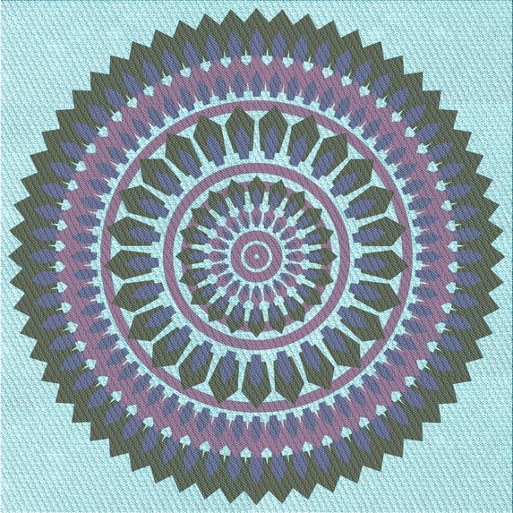 Ahgly Company Machine Washable Indoor Square Transitional Blue Lagoon Blue Area Rugs, 6' Square