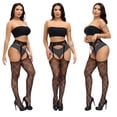 thumbnail image 2 of acuever Thigh High Stockings Dot Print Women Vintage Stockings Thin Mesh Pantyhose, 2 of 6