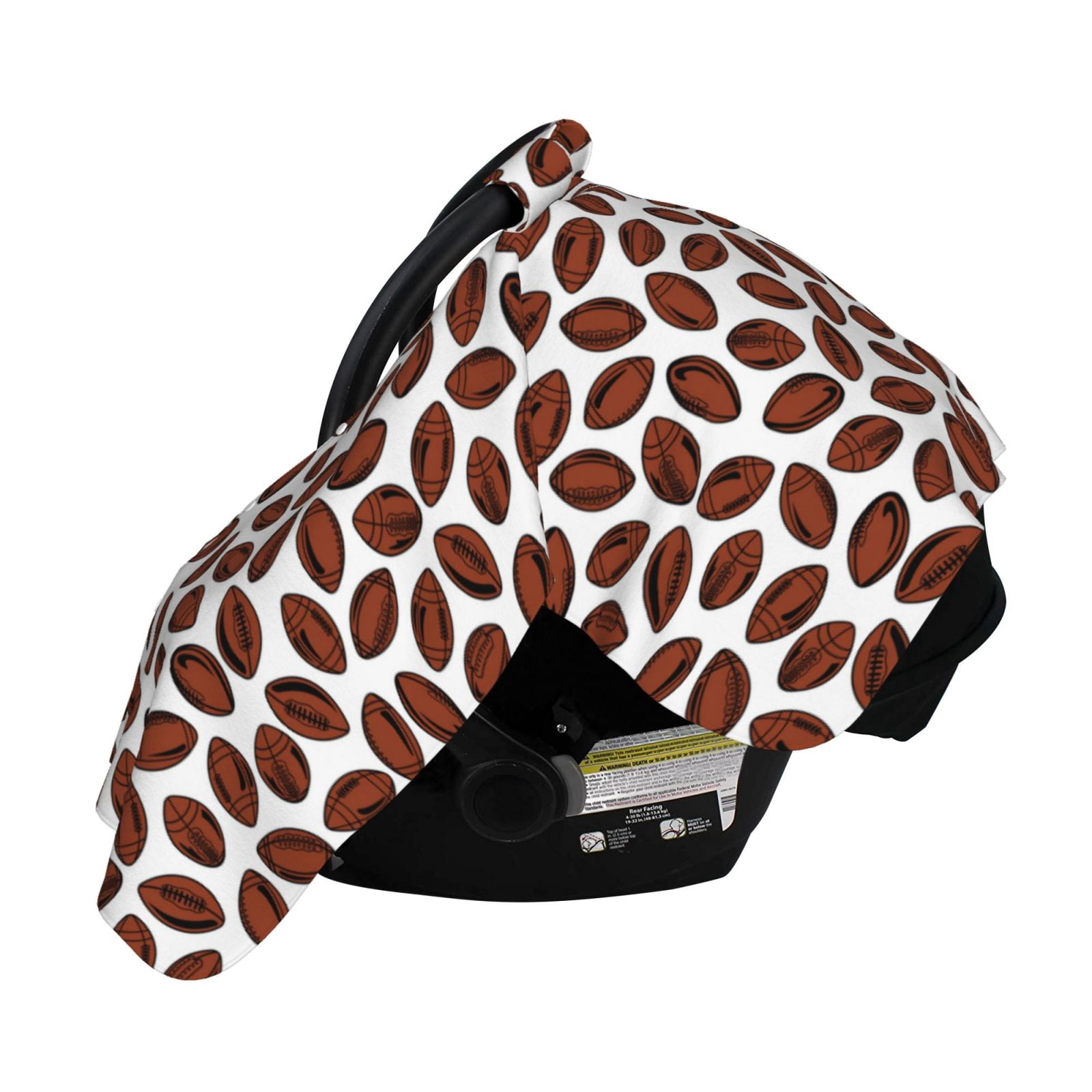 Naloa Coffee Rugby Baby Car Seat Cover, Breathable Baby Carrier Cover, Multiuse Baby Carrier Cover & Nursing Breastfeeding Cover