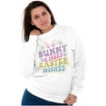 thumbnail image 3 of Cute Bunny Kisses Easter Wishes Women Crewneck Sweatshirt Brisco Brands S, 3 of 5