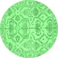 thumbnail image 1 of Ahgly Company Indoor Round Abstract Emerald Green Modern Area Rugs, 3' Round, 1 of 4
