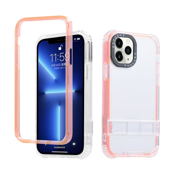 SaniMore Case for iPhone 13 Pro Max 6.7" 2021, Invisible Hidden Kicksand Crystal-clear Backlplane Shockproof Stylish Bumper Soft TPU Lens Al-inclusive ShellFor iPhone 13 Pro Max, Rose